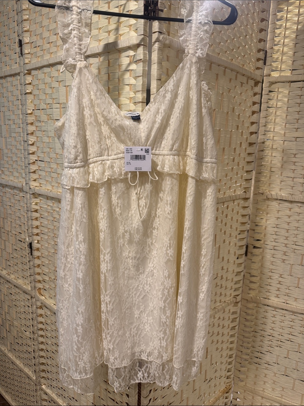American Eagle Outfitters Ivory Lace Chemise